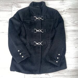 Vintage Talbots Coat 8 Petite Retro Old Money Wool Mohair Grunge Gothic